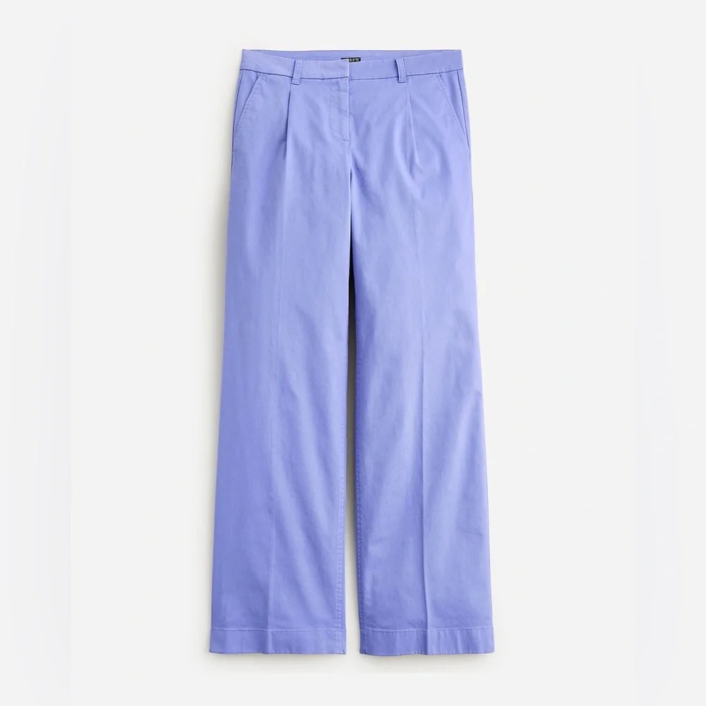 J.Crew Pleated Capeside Wide-Leg Chino Pants Women’s Size 8 Purple NWT